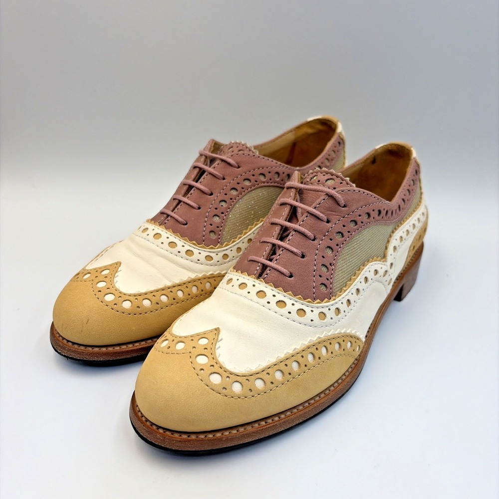 The Office of Angela Scott Mr Doubt Sorbet Leather Brogue Oxford Shoes EU38 US8